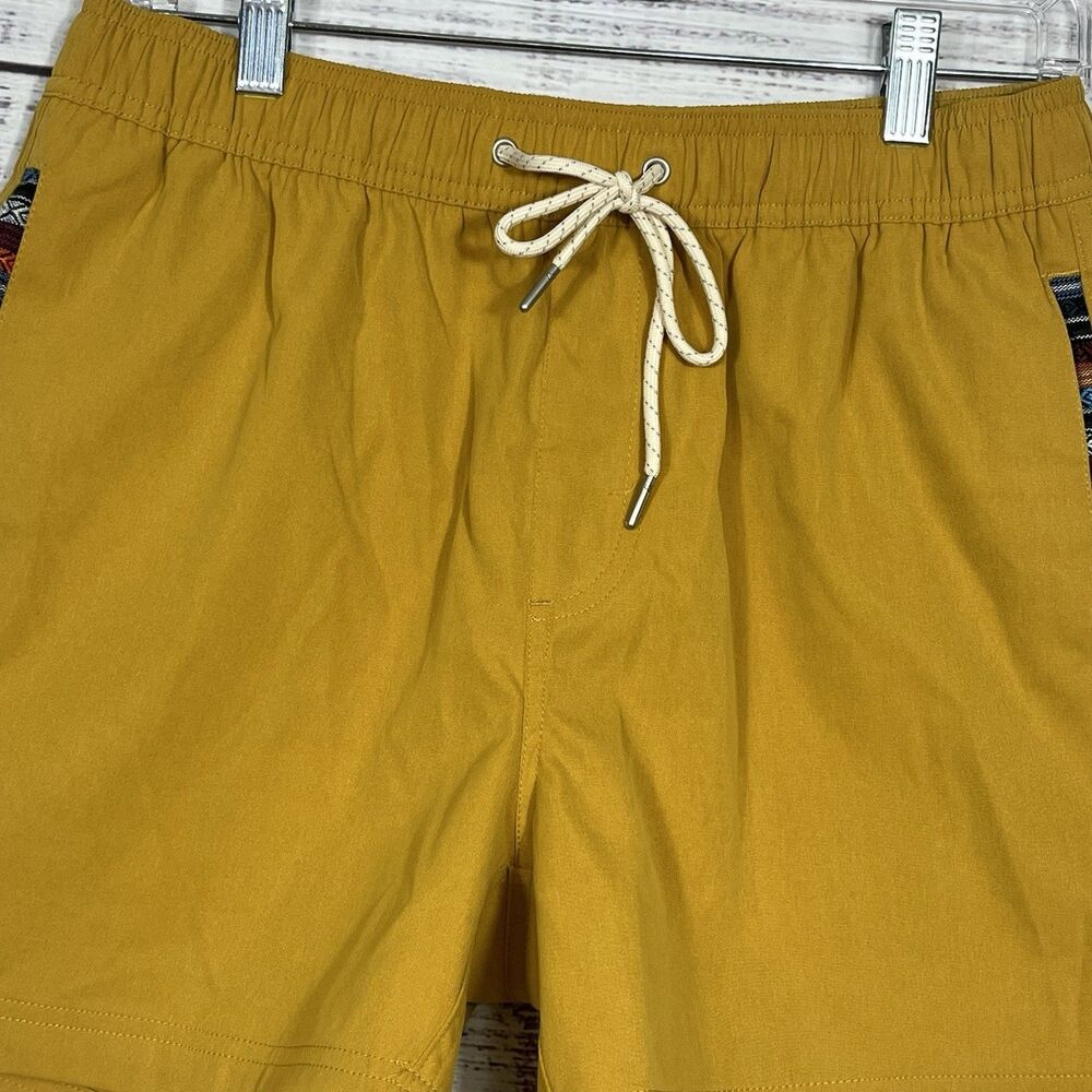 Wowie Athletic Shorts Mens Med Mustard Yellow Nomad Performance Stretch Aztec SW